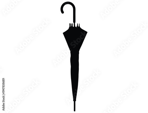 black umbrella isolated on white background