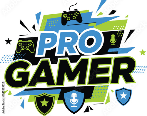 Pro Gamer Gaming Vector Illustration