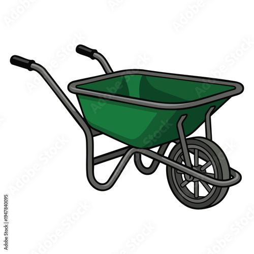 Green Wheelbarrow Illustration