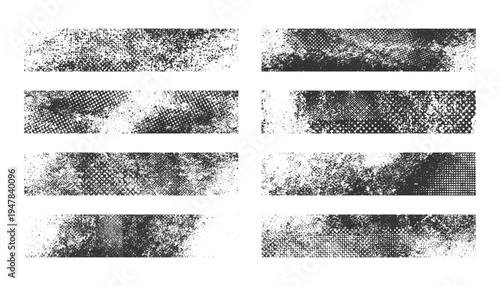 Black grunge brush stripe textures isolated on transparent background.ink textures, rough brush marks, splatters brush set for banners, overlays, posters.