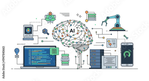 Artificial Intelligence Technology Concept.