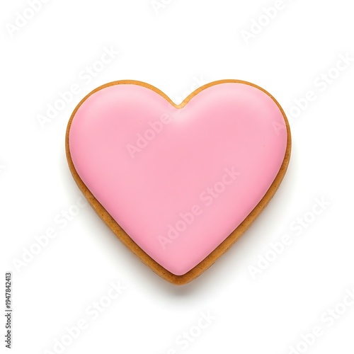 A pink heart shaped cookie with icing