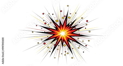 Vibrant Starburst Explosion Graphic Design.