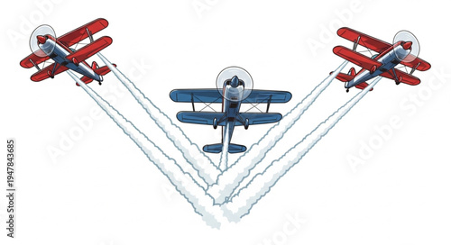 Vintage Biplane Model Airplanes.