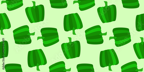 bell pepper seamless pattern. paprika seamless pattern. green bell pepper seamless pattern background vector illustration. bell pepper flat illustration