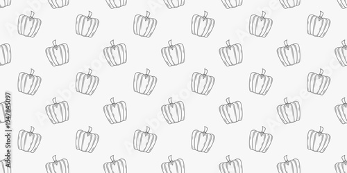 bell pepper seamless pattern. paprika seamless pattern. bell pepper outline illustration. bell pepper seamless pattern background vector illustration. simple bell pepper flat illustration