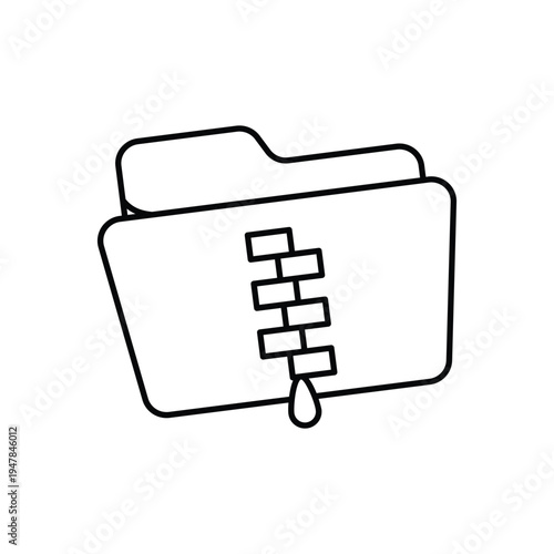 Zip Folder vector icon