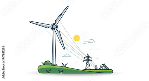 Wind turbine renewable energy farm.