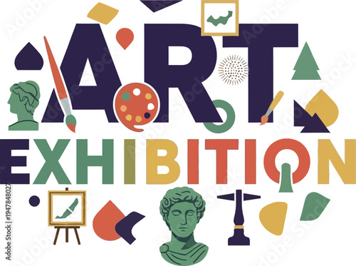 Art Exhibition Colorful Vector Badge