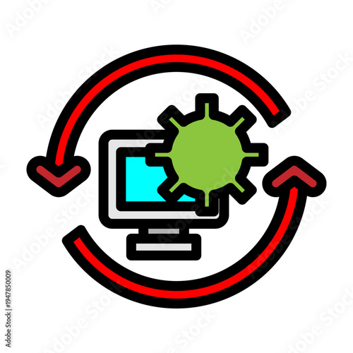 Software Development Cycle Vector Filled Icon Design