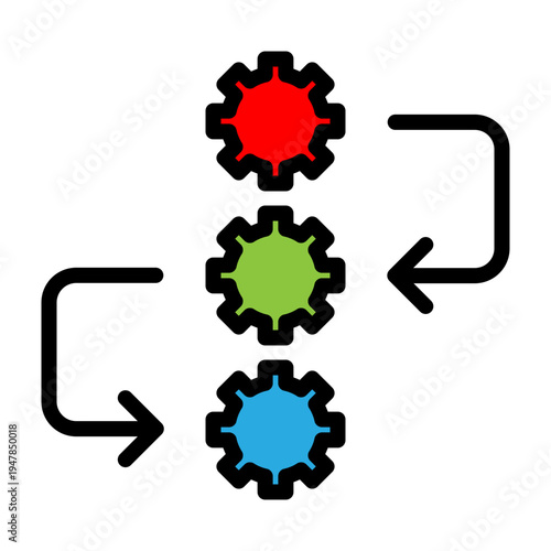 Linear Process Vector Filled Icon Design