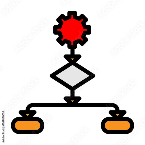 Sequential Workflow Vector Filled Icon Design