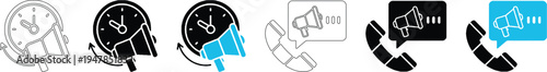 Customer Support Hotline and Marketing Promotion Vector Icon Set for Business Communication Services