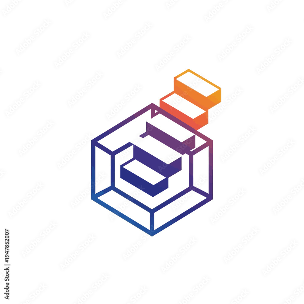Obraz premium A colorful 3D cube with blocks.