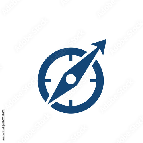 Navigation compass direction symbol icon.