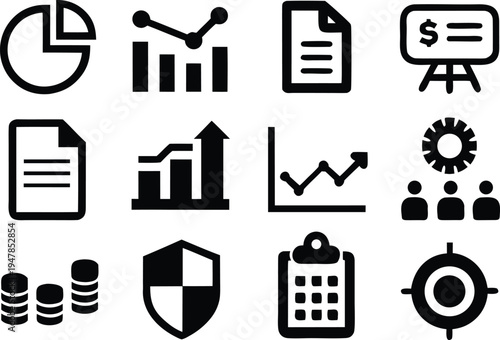 Visualizing Data and Business Growth A Collection of Modern Icons