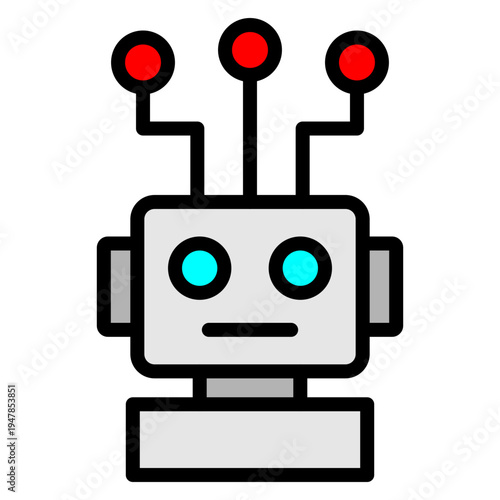 AI Robot Vector Filled Icon Design