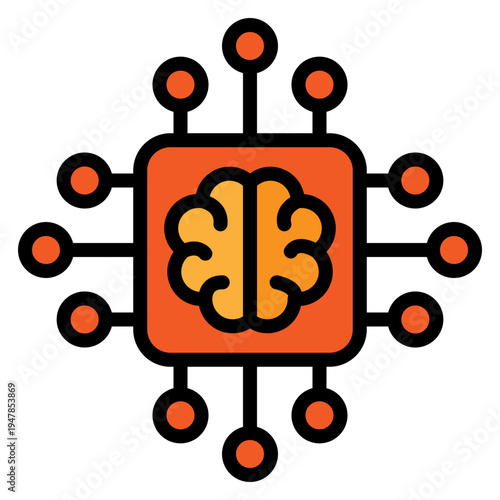 Machine Learning Vector Filled Icon Design