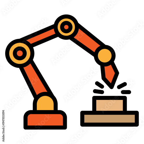Welding Robot Vector Filled Icon Design
