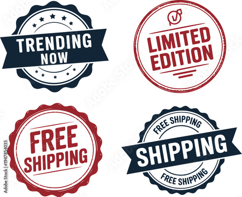Trending Now Limited Edition Free Shipping Badges Set