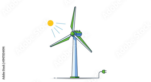 Wind Turbine Renewable Energy Source.