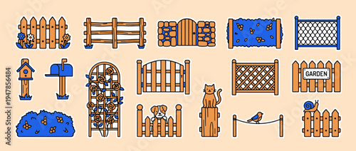 Garden Fence and Gate Collection: A curated collection showcasing a variety of garden fence and gate designs, offering a glimpse into charming and inviting outdoor spaces.