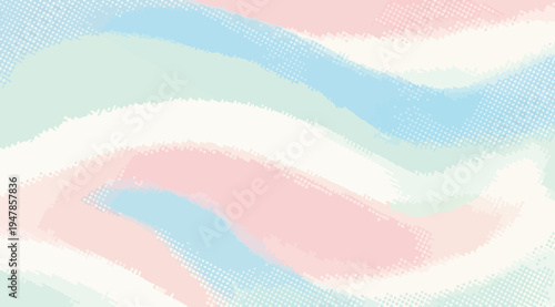 A pastel colored abstract wavy pattern with soft pink blue and green hues on a textured background