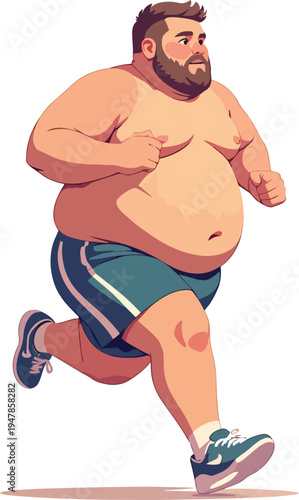 uomo che corre e fa ginnastica per tenersi in forma vettoriale	
