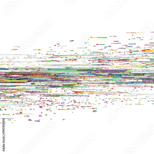 Glitchy Digital Distortion Effect On Black Background For Technology Failure Concepts