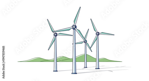 Wind Turbines Renewable Energy Farm.