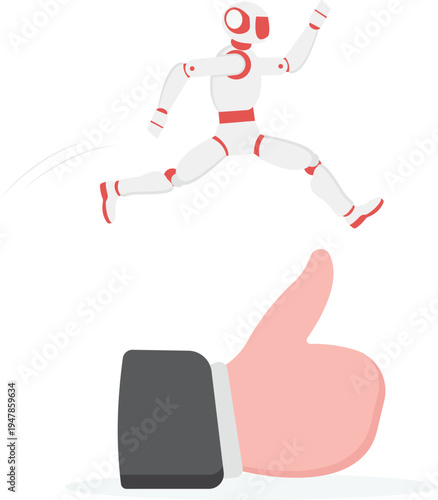 Robot Driving Positive Approval and High Satisfaction Feedback with Thumb Up Gesture