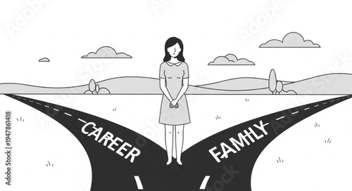 Woman at Crossroads of Life.