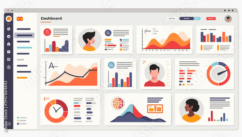 A clean, modern interface displaying data visualizations. Perfect for illustrating technology, business analytics, or digital reports with a focus on 
