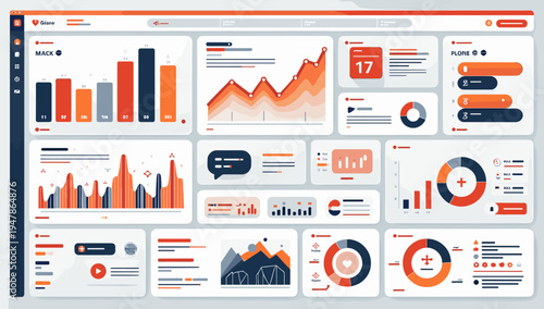 A clean, modern dashboard design conveying data-driven insights. Perfect for illustrating analytics, reporting, and the power of information in busine