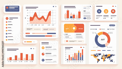 A clean, modern interface displaying data charts and graphs, perfect for illustrating business reports, analytics, and technology concepts. Creates a 