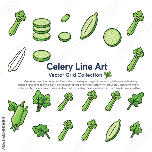 Celery Vegetable Vector Illustration, Fresh Green Celery Stalks, Healthy Food Icon