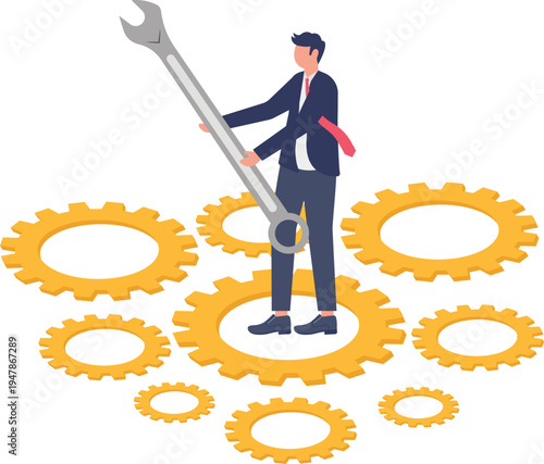 Stacking Professional Wealth and Climbing a Green Growth Bar Chart for Financial Success