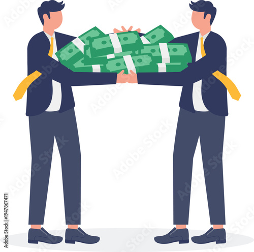 Professional Business Partnership Collaborating to Hold and Manage Large Cash Savings