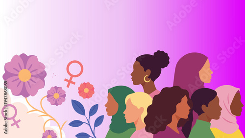 Fotografie Vibrant digital illustration celebrating the unity, diversity, and empowerment o
