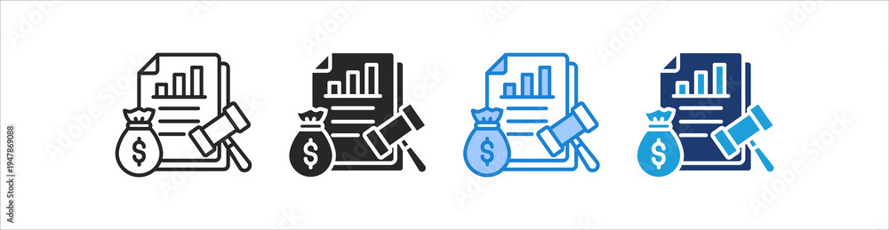 Obraz premium Financial Icon Set Multiple Style Vector Collection