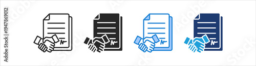 Agreement Icon Set Multiple Style Vector Collection