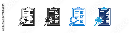 Inspection Icon Set Multiple Style Vector Collection