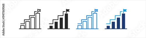 Step Icon Set Multiple Style Vector Collection