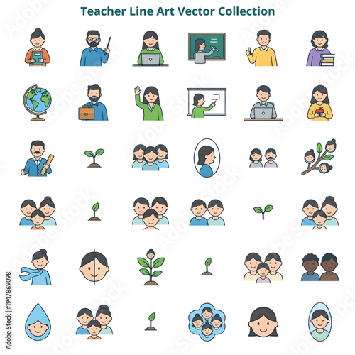 Professional Teacher Teaching Students in Classroom Education Concept