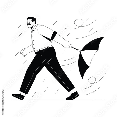 Rain Trouble Vector illustration. EPS 10