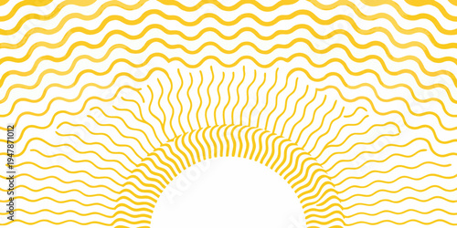 Abstract yellow lines forming a radiating burst or sun like shape