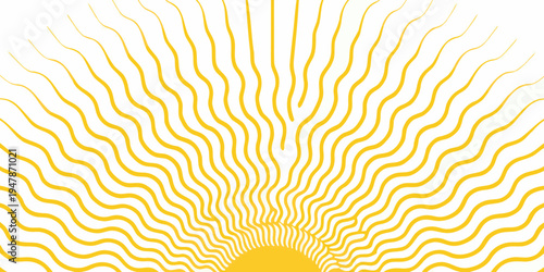 Abstract golden rays emanating from a central focal point