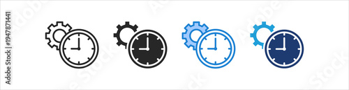 Efficiency Icon Set Multiple Style Vector Collection