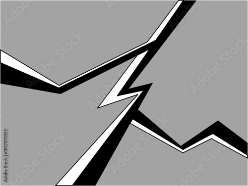 Abstract Cracked Surface with Sharp Fissures and Destruction Effect