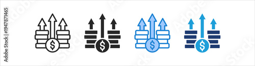 Profit Icon Set Multiple Style Vector Collection